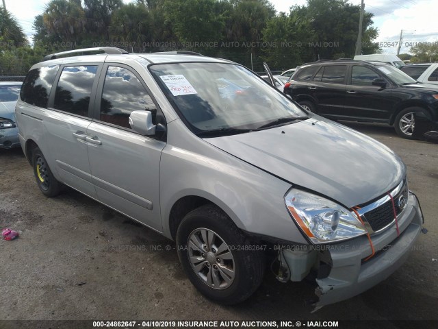 KNDMG4C79C6498505 - 2012 KIA SEDONA LX SILVER photo 1