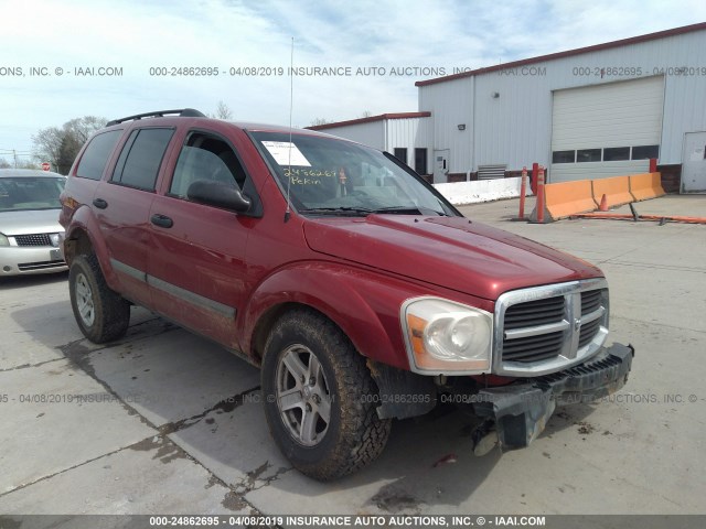 1D4HB48N46F167944 - 2006 DODGE DURANGO SLT RED photo 1