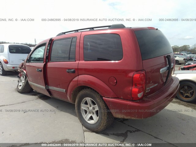 1D4HB48N46F167944 - 2006 DODGE DURANGO SLT RED photo 3