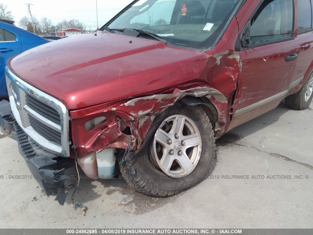 1D4HB48N46F167944 - 2006 DODGE DURANGO SLT RED photo 6