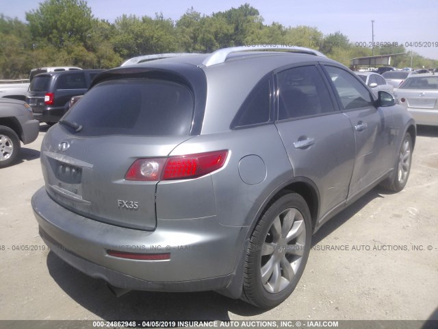 JNRAS08U14X109165 - 2004 INFINITI FX35 GRAY photo 4