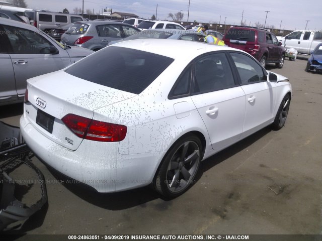 WAUFFAFL5BN052601 - 2011 AUDI A4 PREMIUM PLUS WHITE photo 4