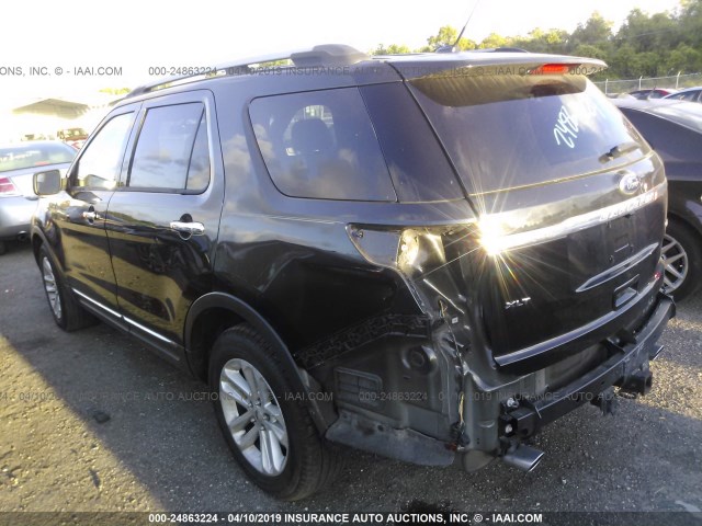 1FM5K7D84EGA67395 - 2014 FORD EXPLORER XLT BLACK photo 3