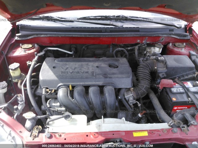 2T1BR32E68C911931 - 2008 TOYOTA COROLLA CE/LE/S RED photo 10