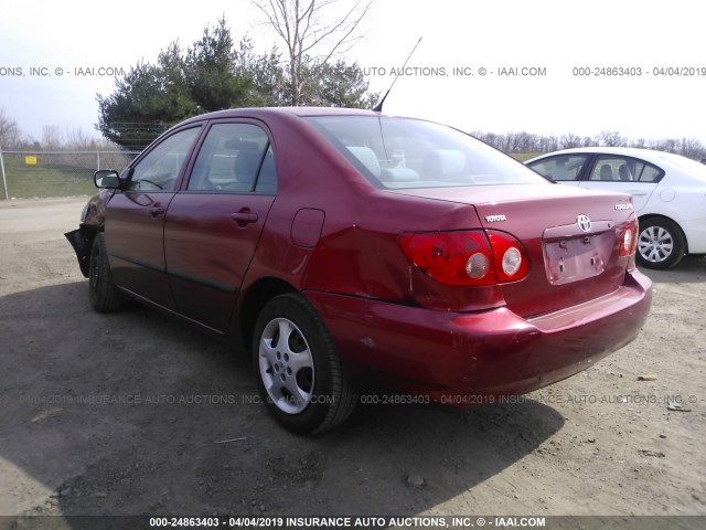 2T1BR32E68C911931 - 2008 TOYOTA COROLLA CE/LE/S RED photo 3