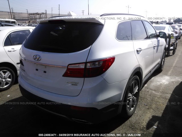 KM8SR4HF4EU080106 - 2014 HYUNDAI SANTA FE LIMITED WHITE photo 4