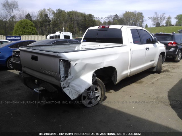 5TFRM5F10HX109649 - 2017 TOYOTA TUNDRA DOUBLE CAB SR/SR5 WHITE photo 4