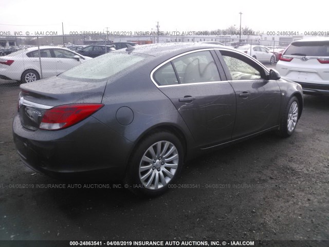 W04GU5GC4B1020520 - 2011 BUICK REGAL CXL GRAY photo 4