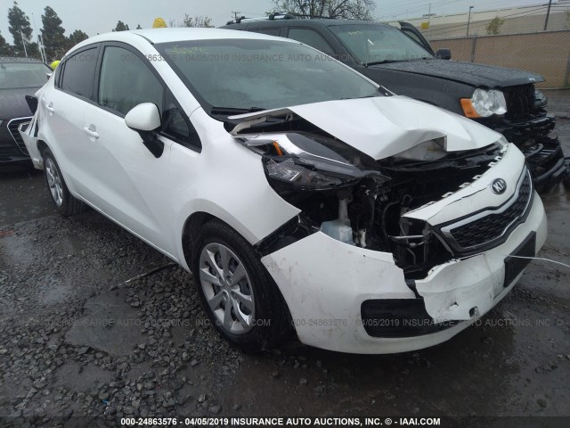 KNADN4A36E6401685 - 2014 KIA RIO EX WHITE photo 1