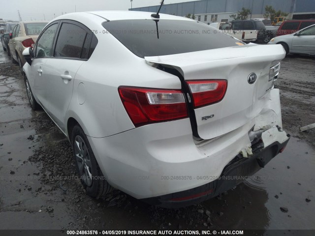 KNADN4A36E6401685 - 2014 KIA RIO EX WHITE photo 3