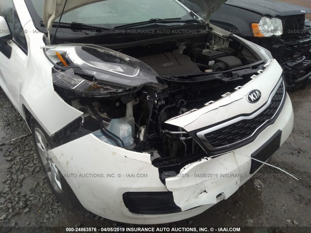 KNADN4A36E6401685 - 2014 KIA RIO EX WHITE photo 6