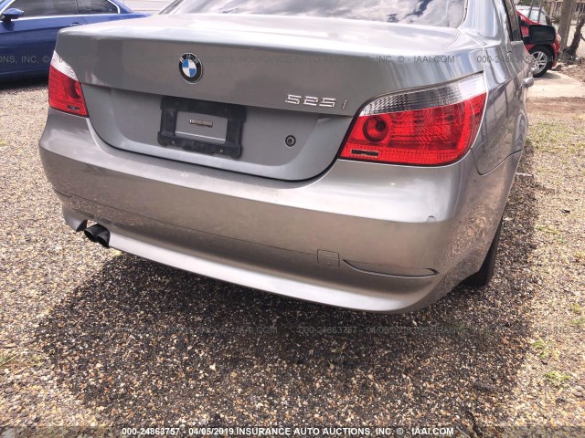 WBANE53566CK85321 - 2006 BMW 525 I GRAY photo 6