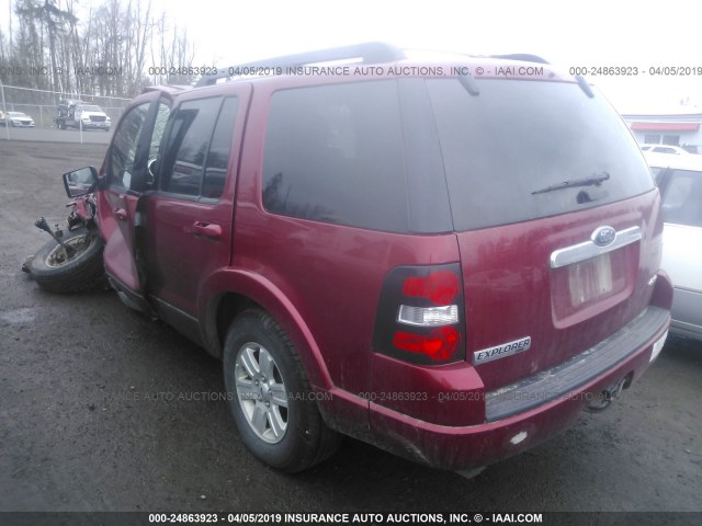 1FMEU73E28UA42275 - 2008 FORD EXPLORER XLT MAROON photo 3