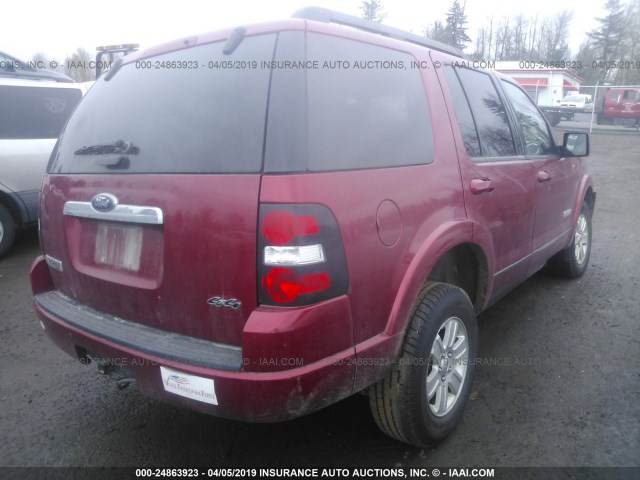 1FMEU73E28UA42275 - 2008 FORD EXPLORER XLT MAROON photo 4