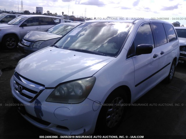 5FNRL382X6B032485 - 2006 HONDA ODYSSEY LX WHITE photo 2