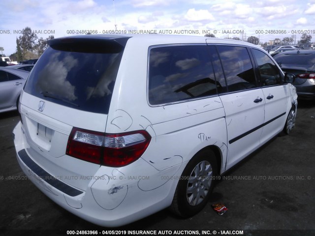 5FNRL382X6B032485 - 2006 HONDA ODYSSEY LX WHITE photo 4