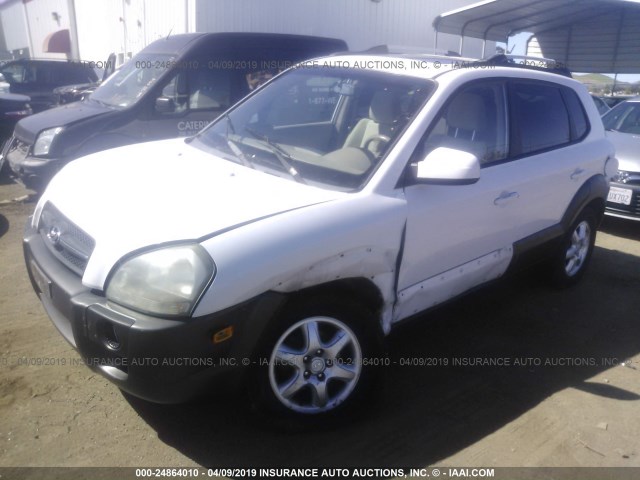 KM8JN72D45U097147 - 2005 HYUNDAI TUCSON GLS/LX WHITE photo 2