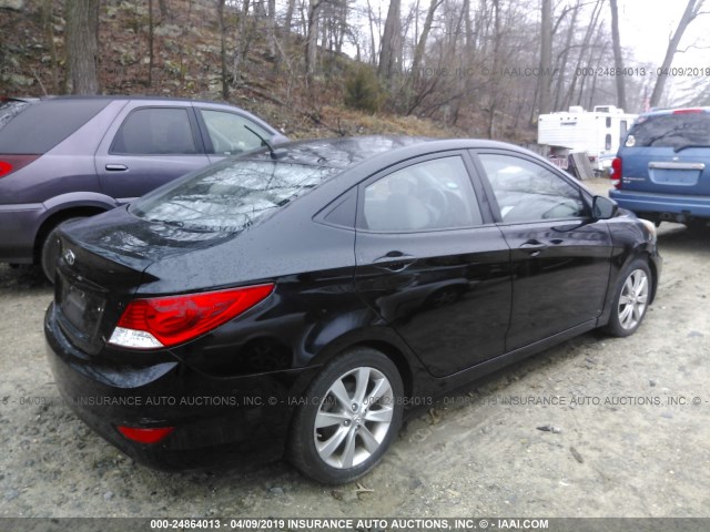 KMHCU4AE1DU373643 - 2013 HYUNDAI ACCENT GLS/SE BLACK photo 4