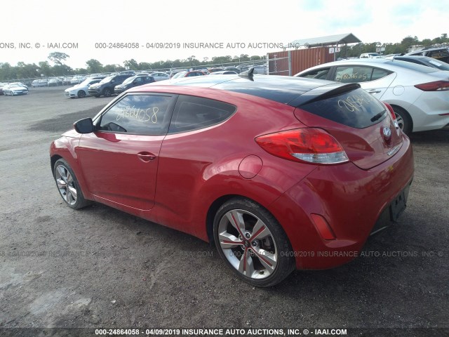 KMHTC6AD1GU293821 - 2016 HYUNDAI VELOSTER RED photo 3