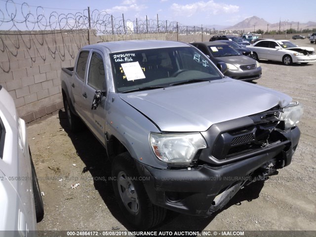 3TMLU4EN0DM124138 - 2013 TOYOTA TACOMA DOUBLE CAB SILVER photo 1