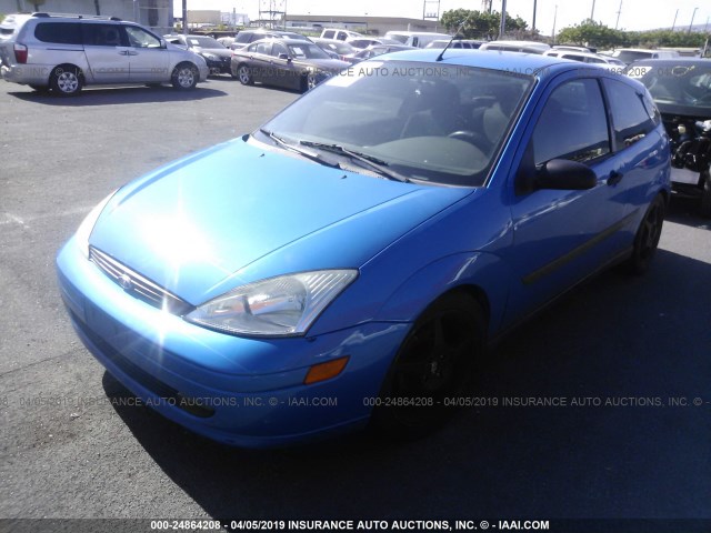 3FAFP31361R198624 - 2001 FORD FOCUS ZX3 BLUE photo 2