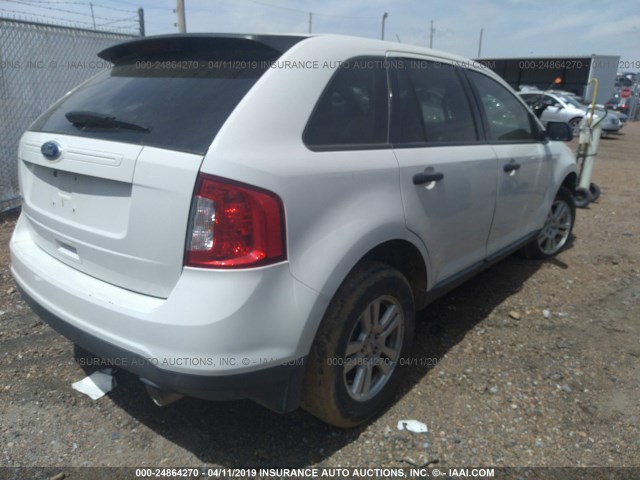 2FMDK3GC3BBB47603 - 2011 FORD EDGE SE WHITE photo 4