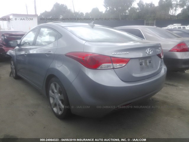 KMHDH4AE3CU256105 - 2012 HYUNDAI ELANTRA GLS/LIMITED SILVER photo 3