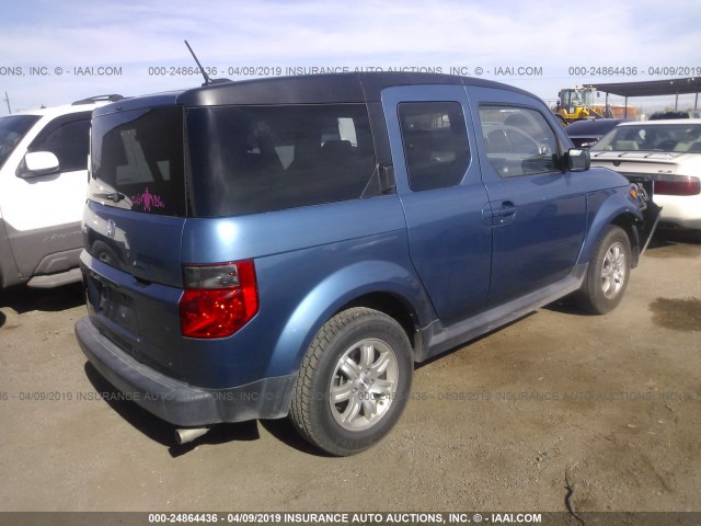 5J6YH18778L016851 - 2008 HONDA ELEMENT EX BLUE photo 4