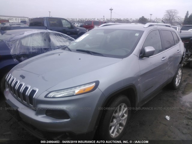 1C4PJLCB3EW249424 - 2014 JEEP CHEROKEE LATITUDE SILVER photo 2