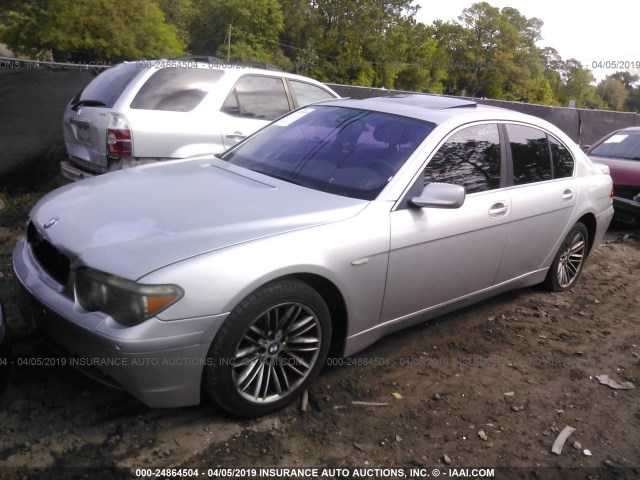 WBAGL63462DP58652 - 2002 BMW 745 I SILVER photo 2