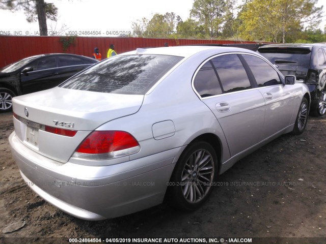 WBAGL63462DP58652 - 2002 BMW 745 I SILVER photo 4