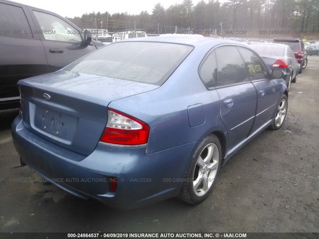 4S3BL616796234152 - 2009 SUBARU LEGACY 2.5I BLUE photo 4