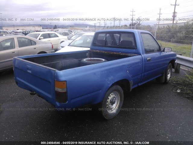 JT4RN81P7K0008828 - 1989 TOYOTA PICKUP 1/2 TON SHT WHEELBASE DLX BLUE photo 4