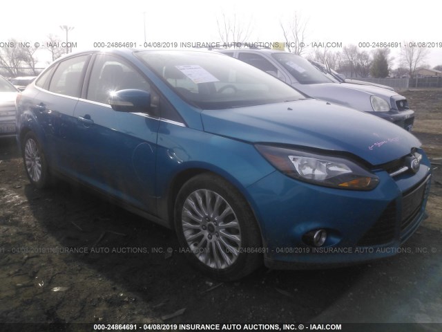 1FAHP3J28CL233164 - 2012 FORD FOCUS TITANIUM Light Blue photo 1