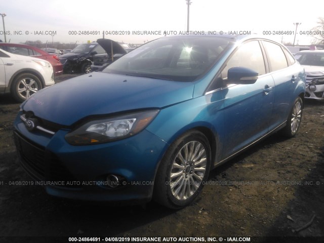 1FAHP3J28CL233164 - 2012 FORD FOCUS TITANIUM Light Blue photo 2