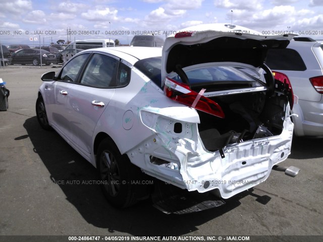 5XXGT4L39KG335777 - 2019 KIA OPTIMA LX/S WHITE photo 3