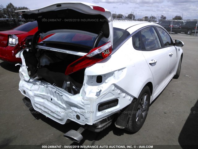 5XXGT4L39KG335777 - 2019 KIA OPTIMA LX/S WHITE photo 4