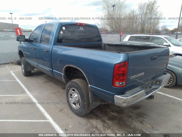 3D7KU28C94G220302 - 2004 DODGE RAM 2500 ST/SLT BLUE photo 3