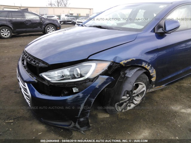 5NPD84LF0JH254989 - 2018 HYUNDAI ELANTRA SEL/VALUE/LIMITED BLUE photo 6