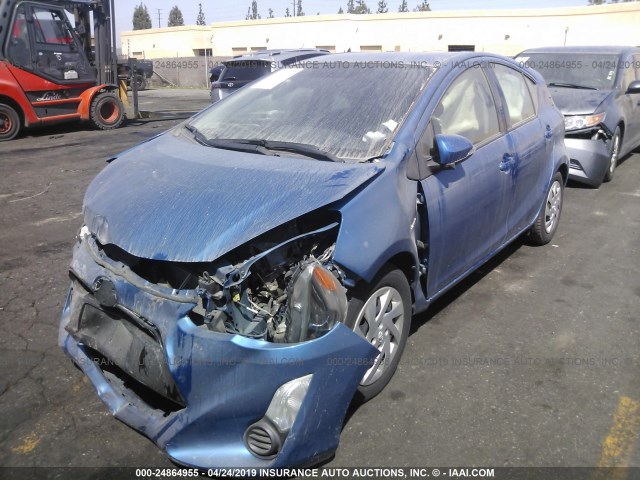 JTDKDTB36F1578970 - 2015 TOYOTA PRIUS C BLUE photo 2