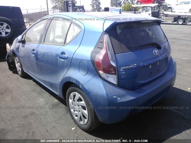 JTDKDTB36F1578970 - 2015 TOYOTA PRIUS C BLUE photo 3