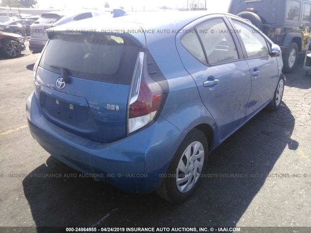 JTDKDTB36F1578970 - 2015 TOYOTA PRIUS C BLUE photo 4