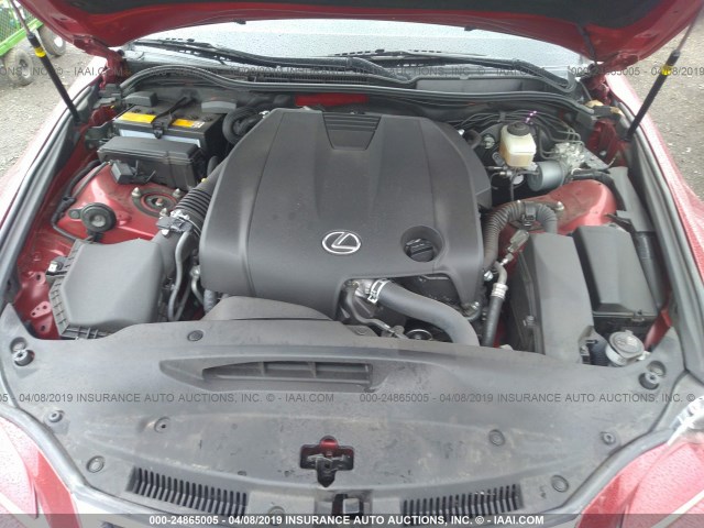 JTHBF1D29F5074942 - 2015 LEXUS IS 250 RED photo 10