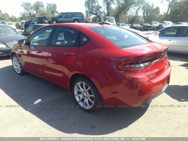 1C3CDFBH8DD691305 - 2013 DODGE DART SXT RED photo 3