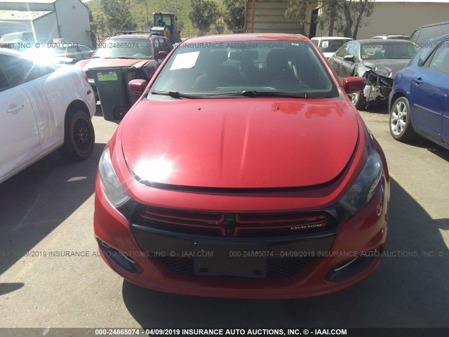 1C3CDFBH8DD691305 - 2013 DODGE DART SXT RED photo 6