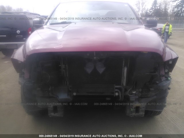 1C6RD7FP0CS123015 - 2012 DODGE RAM 1500 ST MAROON photo 6