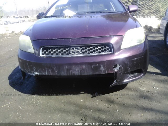 JTKDE177260118564 - 2006 TOYOTA SCION TC იასამნისფერი ფოტო 6