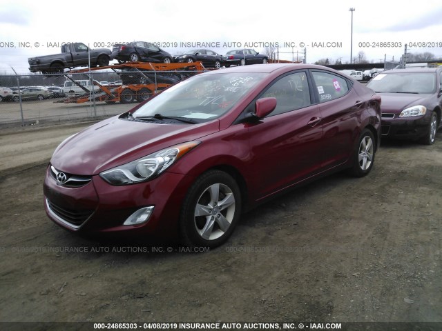 KMHDH4AE6CU298946 - 2012 HYUNDAI ELANTRA GLS/LIMITED RED photo 2