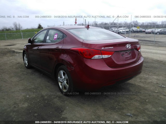 KMHDH4AE6CU298946 - 2012 HYUNDAI ELANTRA GLS/LIMITED RED photo 3