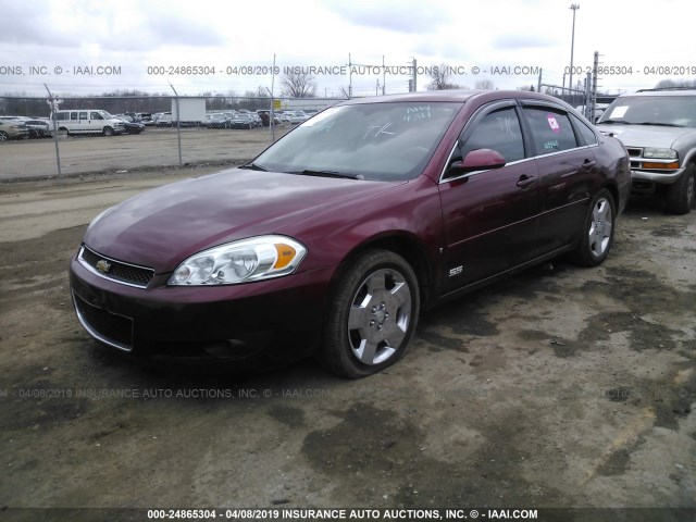 2G1WD58C589214311 - 2008 CHEVROLET IMPALA SUPER SPORT RED photo 2